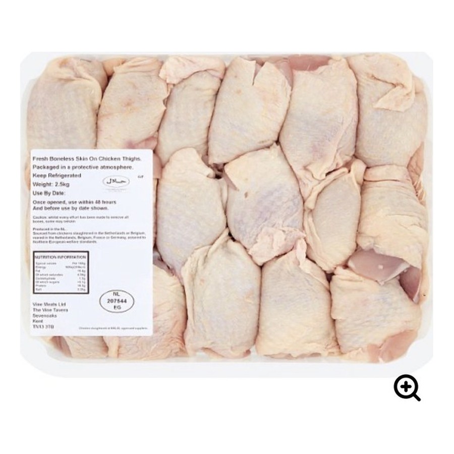 Boneless Skin-On Chicken Thighs (Halal) — 2.5kg