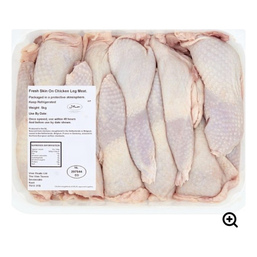 Fresh Skin-On Chicken Leg Meat (Halal) — 5kg