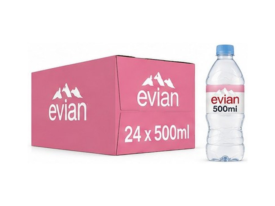 Evian Natural Mineral Water — 24 x 500ml