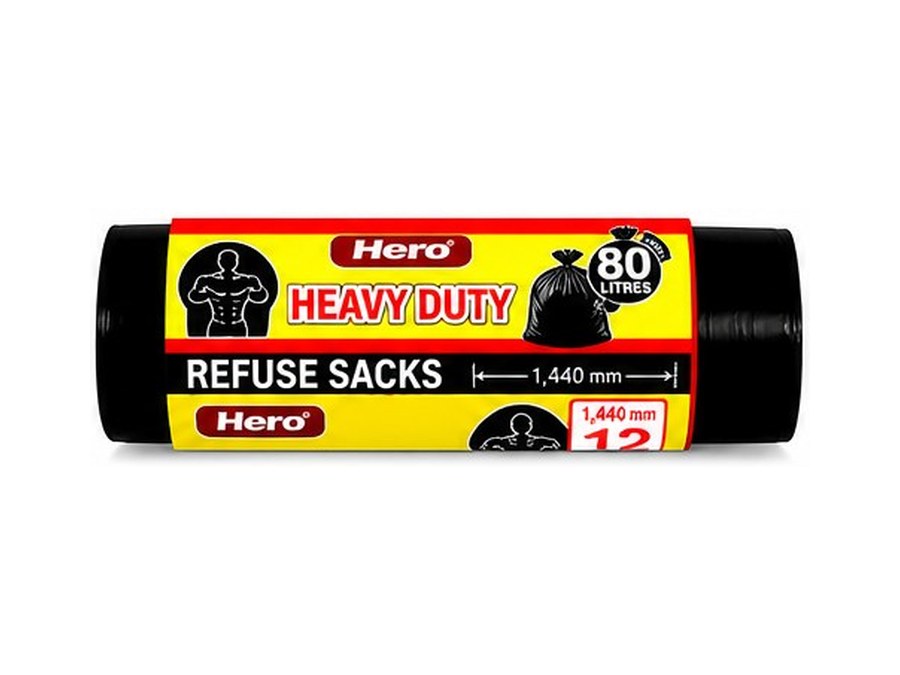 Hero Heavy Duty Refuse Sacks XL — 16 x 12pk
