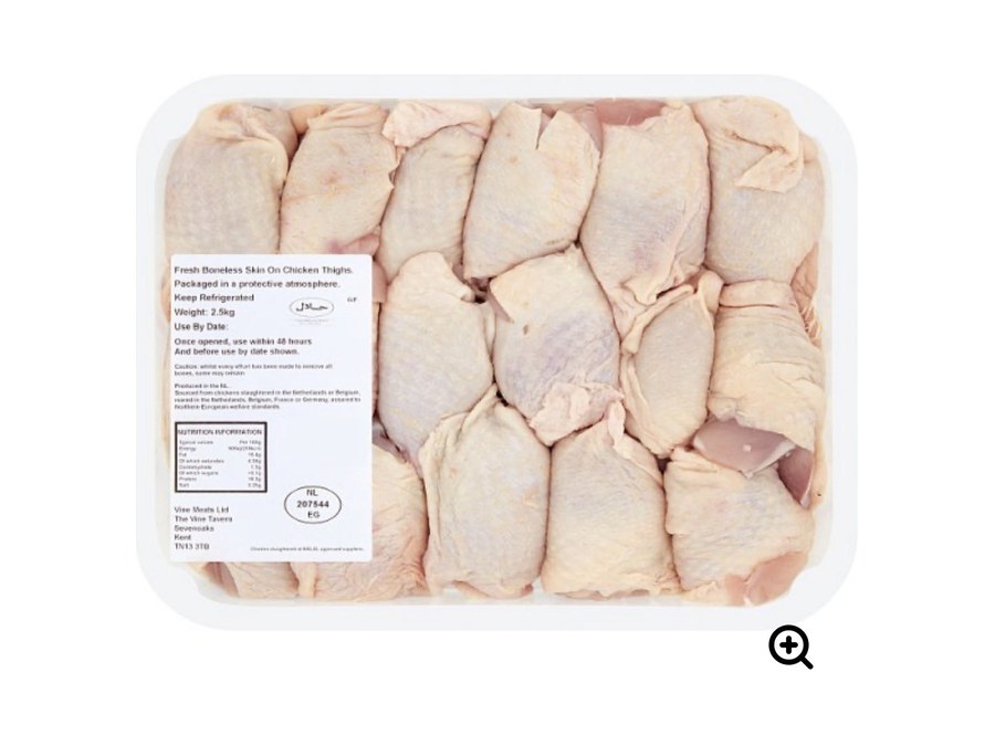 Boneless Skin-On Chicken Thighs (Halal) — 2.5kg