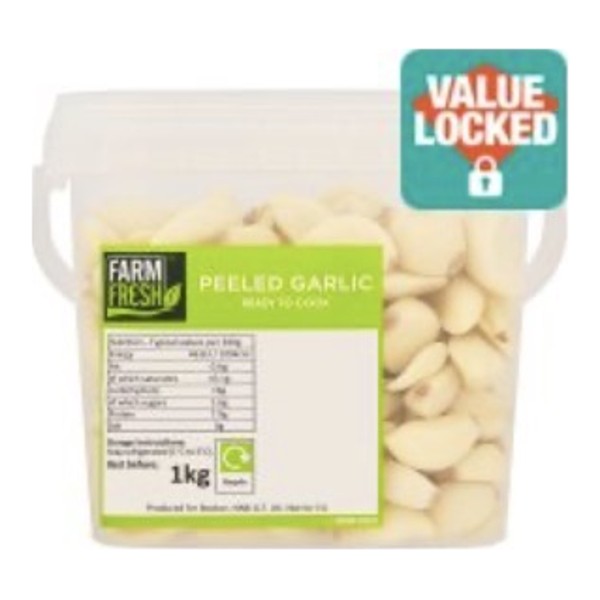 Farm Fresh Peeled Garlic — 1kg tub